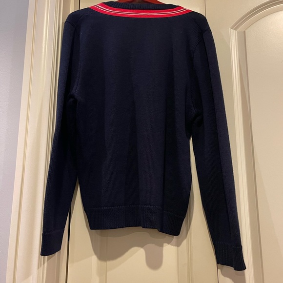 Gucci Bee Embroidered V-Neck Pullover Sweater - Picture 3 of 3